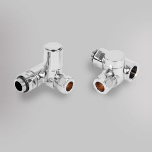 Zawór Dwupaliwowy - Chrom, dekoracyjne zawory grzejnikowe Mandelli - gładkie tło