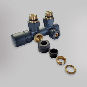 Zawór Ręczny 50mm - Antracyt, dekoracyjne zawory grzejnikowe Mandelli - gładkie tło