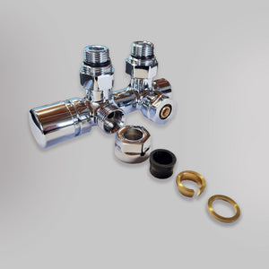 Zawór Ręczny 50mm - Chrom, dekoracyjne zawory grzejnikowe Mandelli - gładkie tło