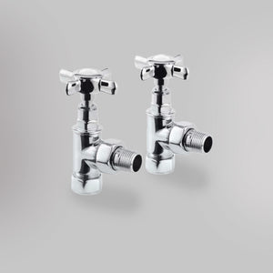 Zawory Kątowe Tradycyjny - Chrom, dekoracyjne zawory grzejnikowe Mandelli - gładkie tło