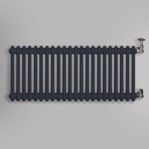 Grzejnik Dekoracyjny Żeberkowy - 3 Kolumnowy Antracytowy - 426x1010mm, gładkie tło firmy Empire