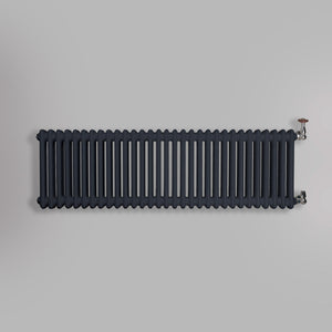 Grzejnik Dekoracyjny Żeberkowy - 3 Kolumnowy Antracytowy - 426x1415mm, gładkie tło firmy Empire