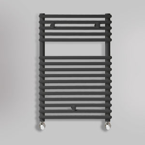 Grzejnik Łazienkowy Dekoracyjny - Czarny - 730x500mm, gładkie tło firmy Lazzarini