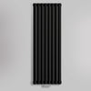 Grzejnik Dekoracyjny Pionowy - Owalny Kolumnowy Czarny - 1600x472mm, gładkie tło