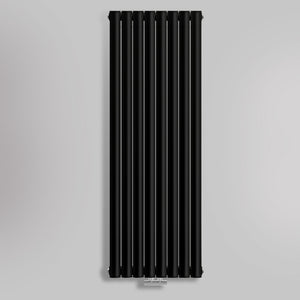 Grzejnik Dekoracyjny Pionowy - Owalny Kolumnowy Czarny - 1600x472mm, gładkie tło