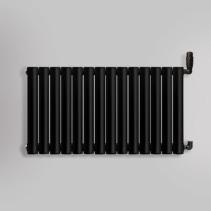 Grzejnik Dekoracyjny - Owalny Kolumnowy Czarny - 545x826mm, gładkie tło