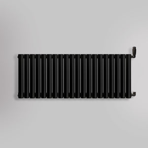 Grzejnik Dekoracyjny - Owalny Kolumnowy Czarny - 545x1180mm, gładkie tło