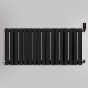 Grzejnik Ozdobny - Podwójny Panelowy Czarny - 560x1190mm, gładkie tło