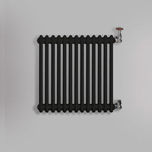 Grzejnik Dekoracyjny Żeberkowy - 2 Kolumnowy Czarny - 576x605mm, gładkie tło firmy Empire