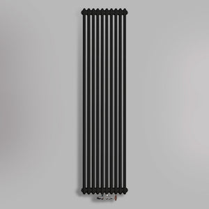 Grzejnik Dekoracyjny Pionowy - 3 Kolumnowy Czarny - 1800x470mm, gładkie tło firmy Empire
