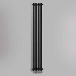 Grzejnik Dekoracyjny Pionowy - 3 Kolumnowy Czarny - 1800x290mm, gładkie tło firmy Empire