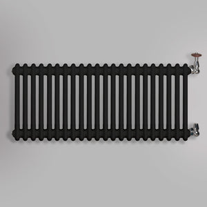 Grzejnik Dekoracyjny Żeberkowy - 3 Kolumnowy Czarny - 426x1010mm, gładkie tło firmy Empire