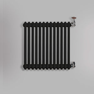 Grzejnik Dekoracyjny Żeberkowy - 2 Kolumnowy Czarny - 576x605mm, gładkie tło firmy Empire