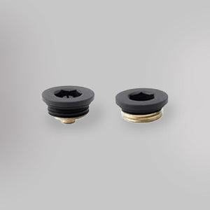 Zawór odpowietrzający i zaślepki - Antracyt, dekoracyjne korki grzejników - gładkie tło