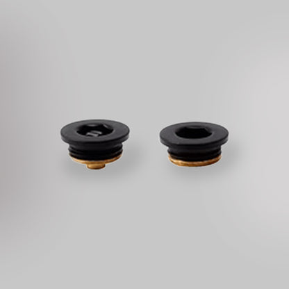 Zawór odpowietrzający i zaślepki - Czarny, dekoracyjne korki grzejników - gładkie tło