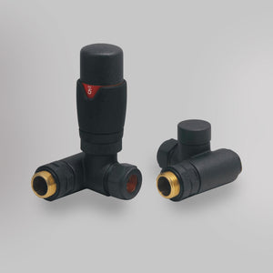 Zawór Termostatyczny Dwupaliwowy - Antracyt, dekoracyjne zawory grzejnikowe Mandelli - gładkie tło