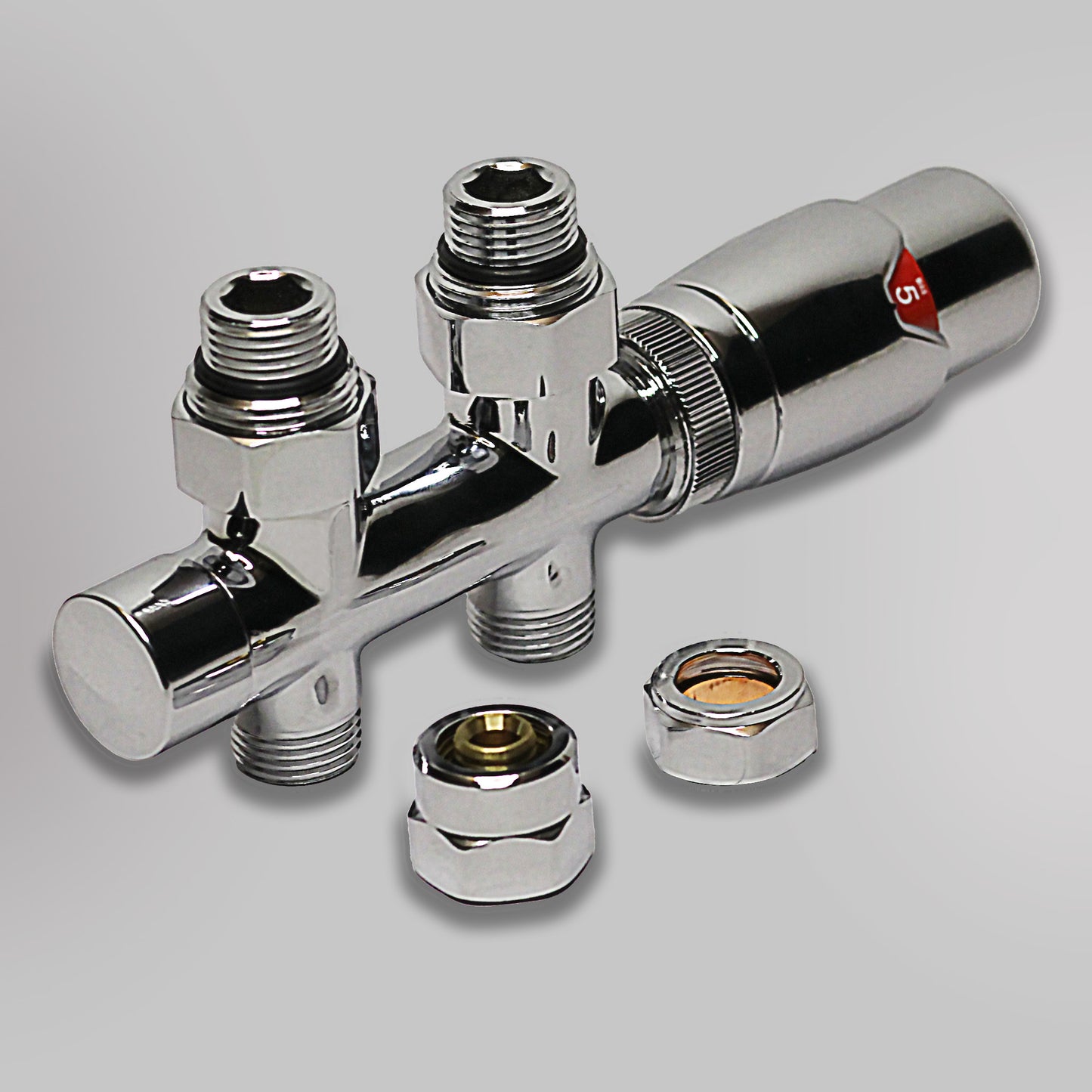 Zawór Termostatyczny Zespolony Prosty 50mm - Chrom