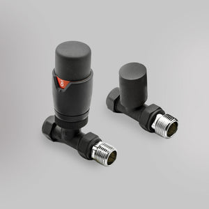 Zawór Termostatyczny Prosty - Antracyt, dekoracyjne zawory grzejnikowe Mandelli - gładkie tło