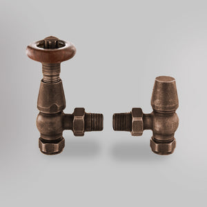 Zawór Termostatyczny Kątowy Tradycyjny - Brązowy, dekoracyjne zawory grzejnikowe Mandelli - gładkie tło