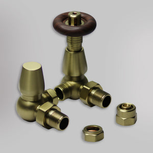 Zawór Termostatyczny Trójosiowy Tradycyjny - Szczotkowane złoto