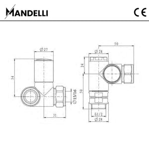 rysunek techniczny zaworu grzejnikowego -Zawór Dwupaliwowy