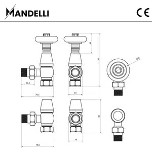 rysunek techniczny zaworu grzejnikowego -Zawór Termostatyczny Kątowy Tradycyjny