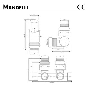rysunek techniczny zaworu grzejnikowego -Zawór Termostatyczny Zespolony 50mm
