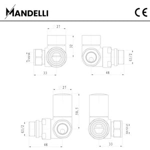 rysunek techniczny zaworu grzejnikowego -Zawór Trójosiowy