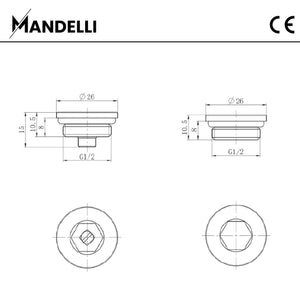 rysunek techniczny - Zawór odpowietrzający i zaślepki