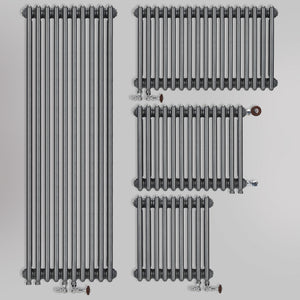 Grzejniki dekoracyjne żeberkowe Antyczne srebro – pionowe i poziome modele ozdobne